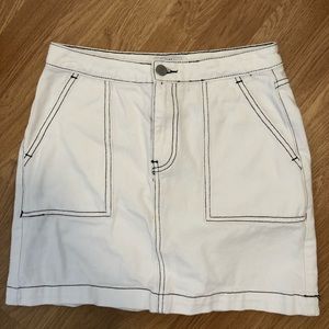 White denim mini skirt